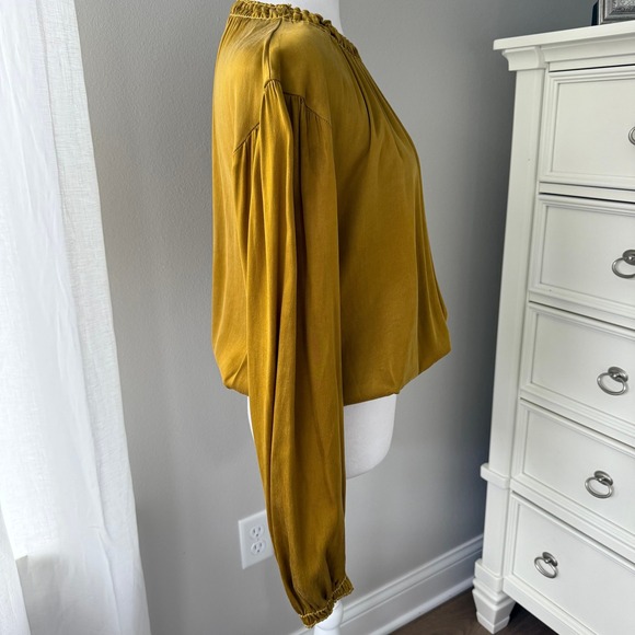 Bella Dahl Yellow Gold Long Sleeve Blouse Top Size Large - Picture 4 of 14